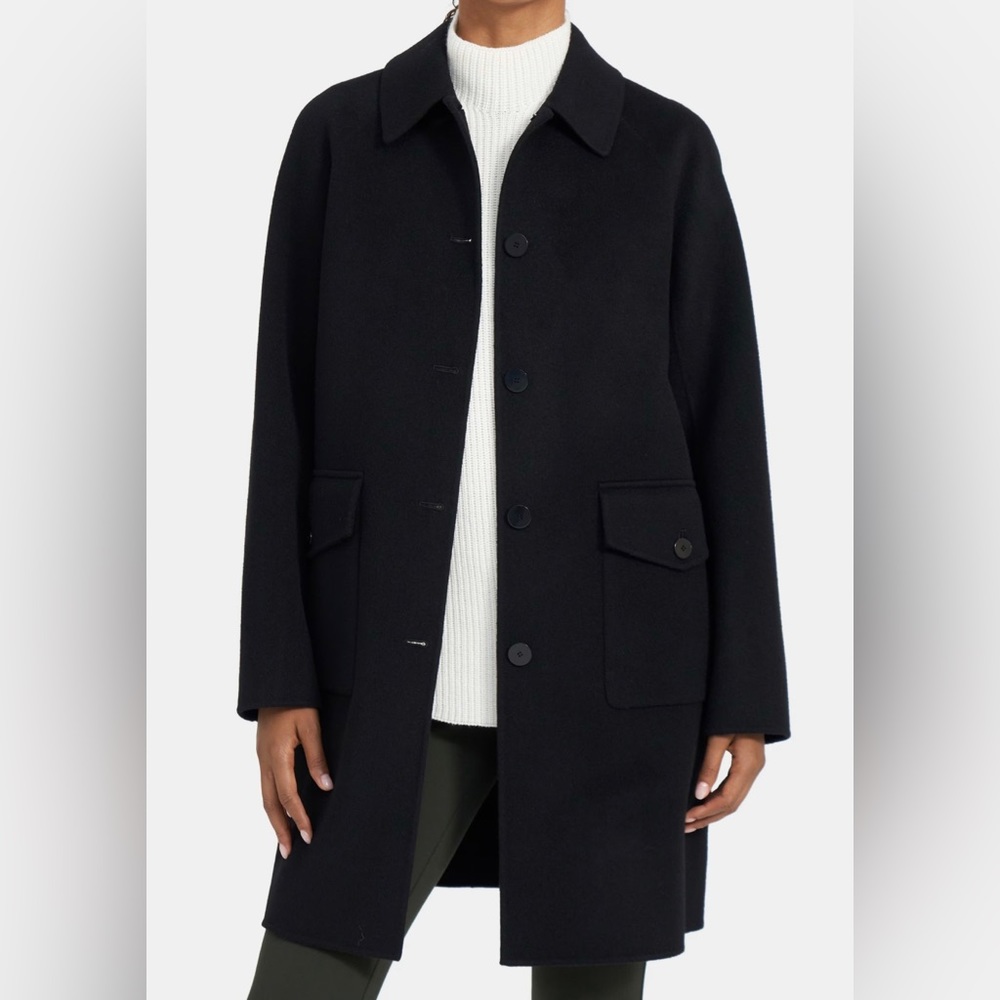 Theory semi oversized black coat